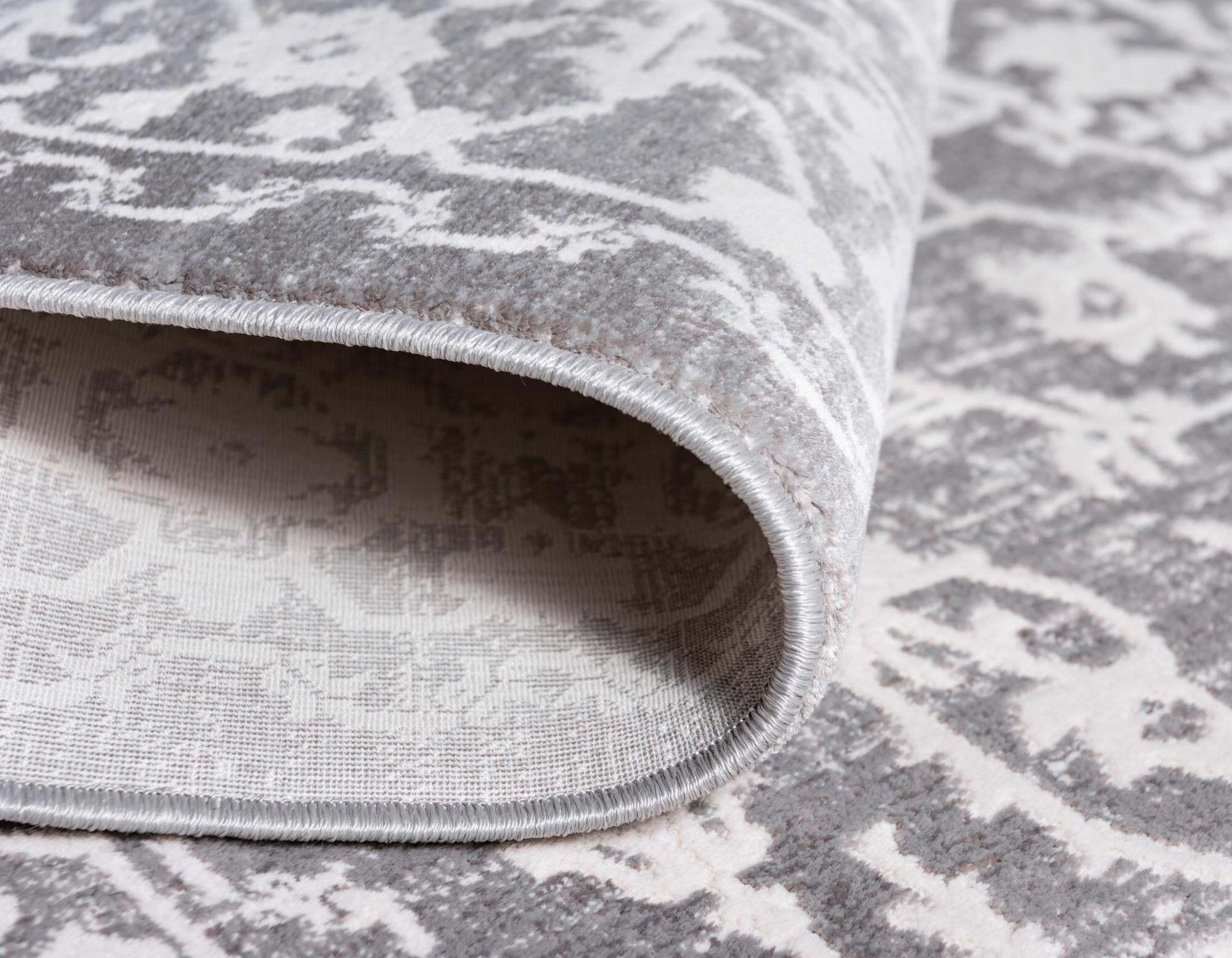 Unique Loom Indoor Rugs - New Classical Border Rectangular 8x11 Rug Gray & Ivory