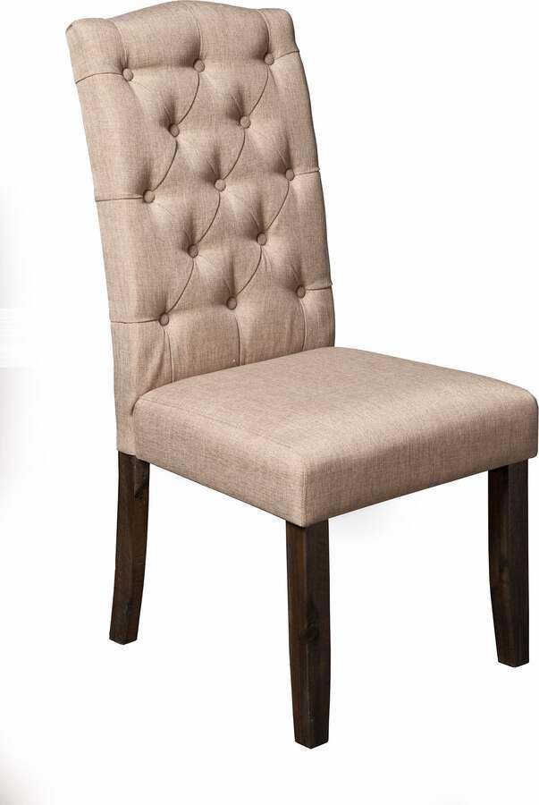 Alpine Furniture Dining Chairs - Newberry Button Tufted Parson Chairs Salvaged Gray ( Set of 2 )