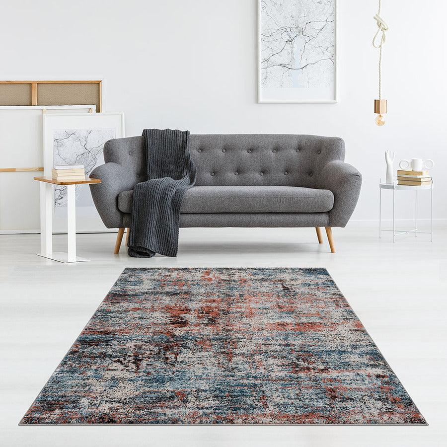 Olliix.com Indoor Rugs - Newport Contemporary Abstract Area Rug 5x7' Multicolor