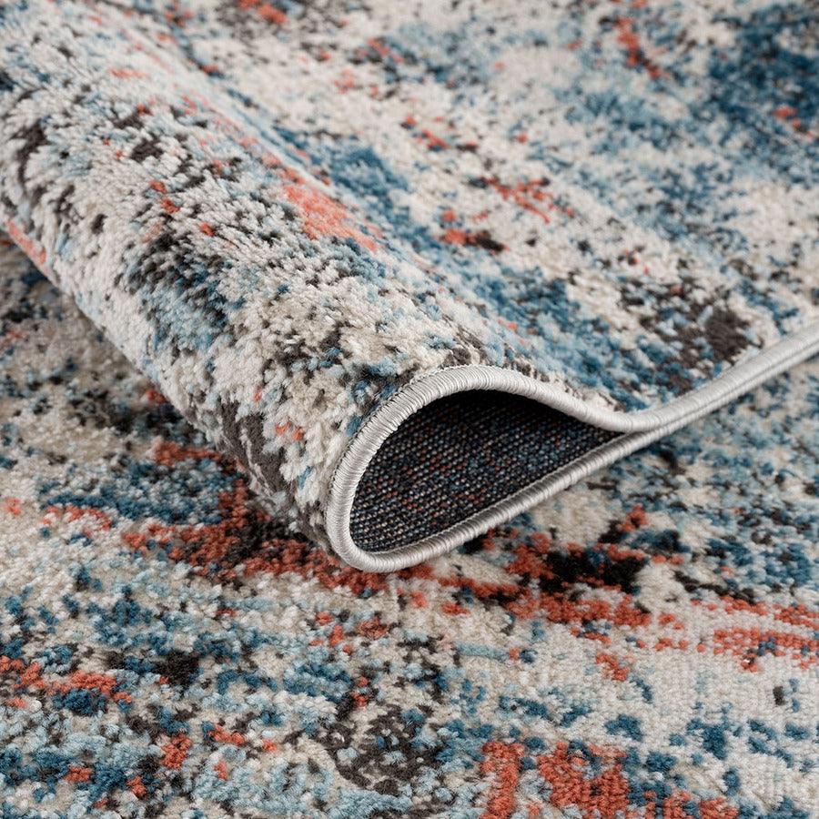 Olliix.com Indoor Rugs - Newport Contemporary Abstract Area Rug 5x7' Multicolor