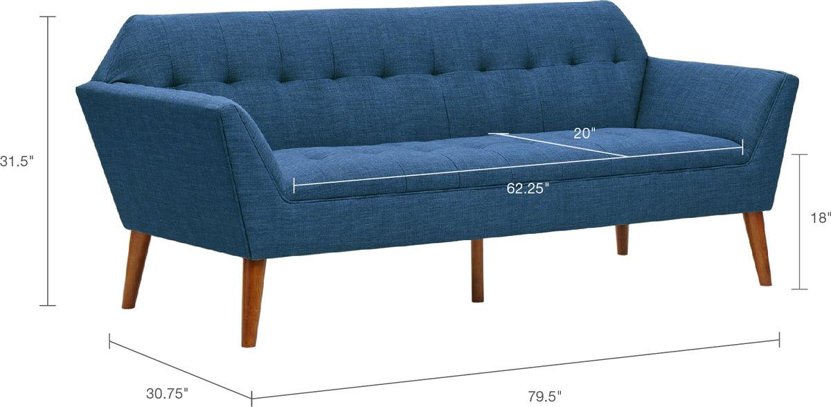 Olliix.com Sofas & Couches - Newport Industrial Sofa W80x D30.75x H31.5" Blue
