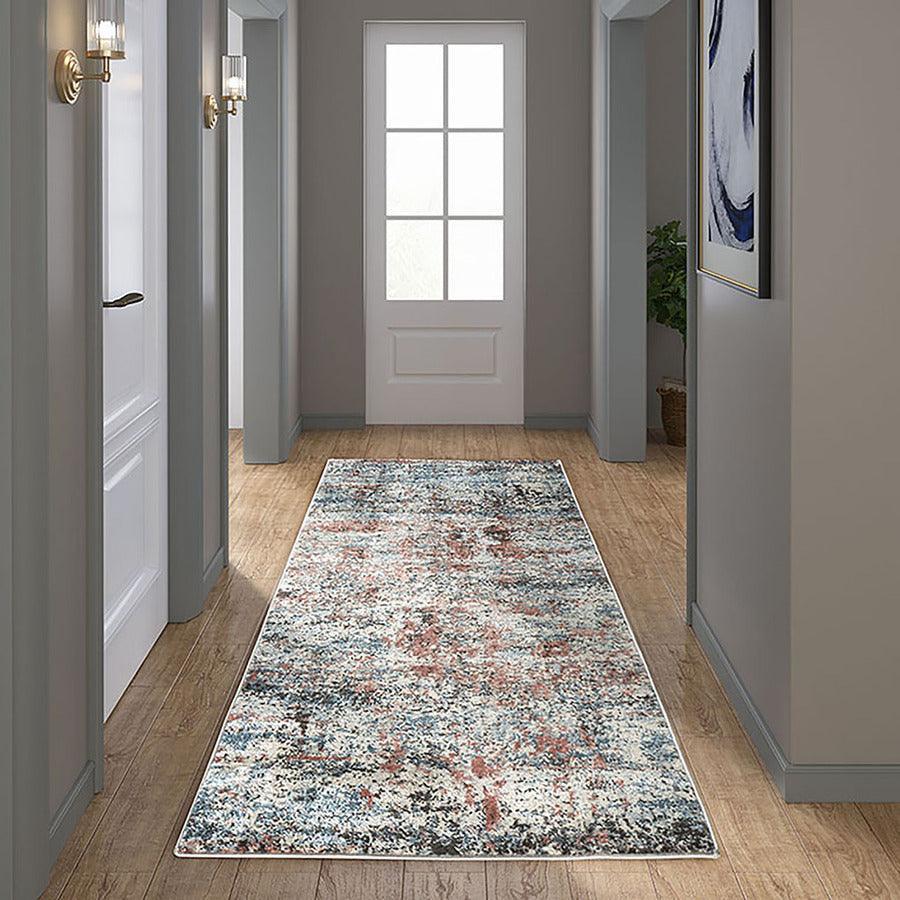 Olliix.com Indoor Rugs - Newport Modern-Contemporary Abstract Area Rug Runner:2'7"x6'10" Multicolor