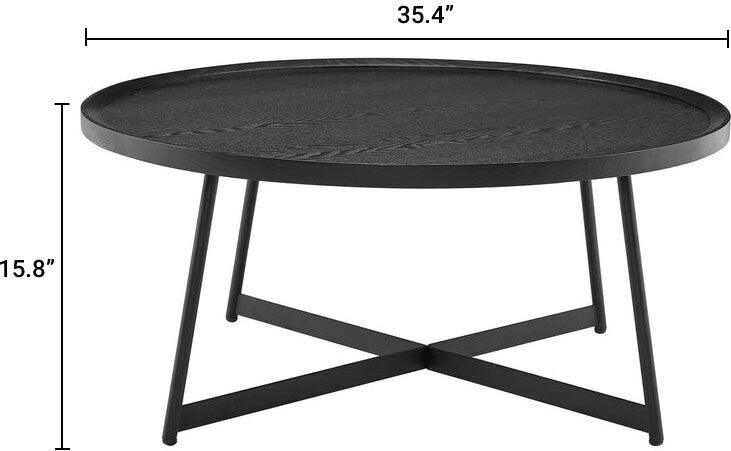 Euro Style Coffee Tables - Niklaus 35" Round Coffee Table Black