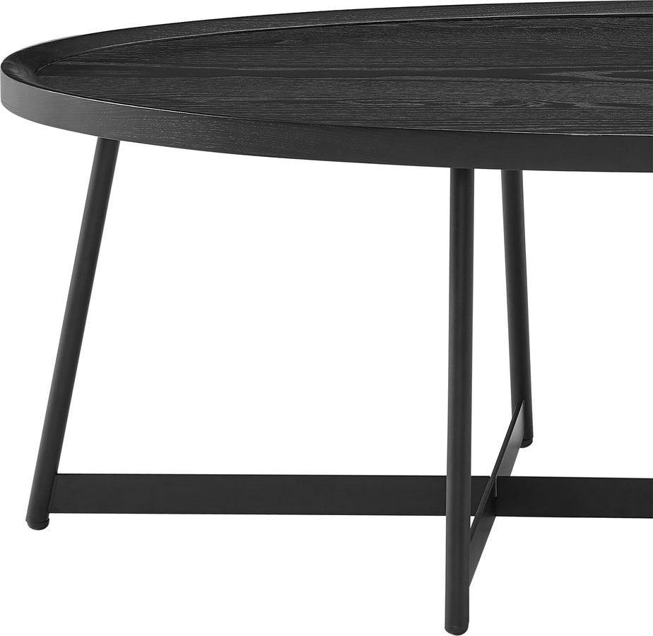 Euro Style Coffee Tables - Niklaus 47" Oval Coffee Table Black Ash