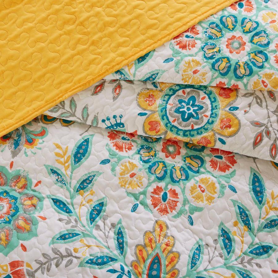 Olliix.com Comforters & Blankets - Nina Full/Queen Reversible Coverlet Set Multicolor