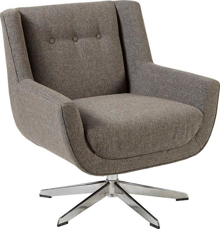 Olliix.com Accent Chairs - Nina Swivel Lounge Chair, Star Based Swivel Brown Multicolor
