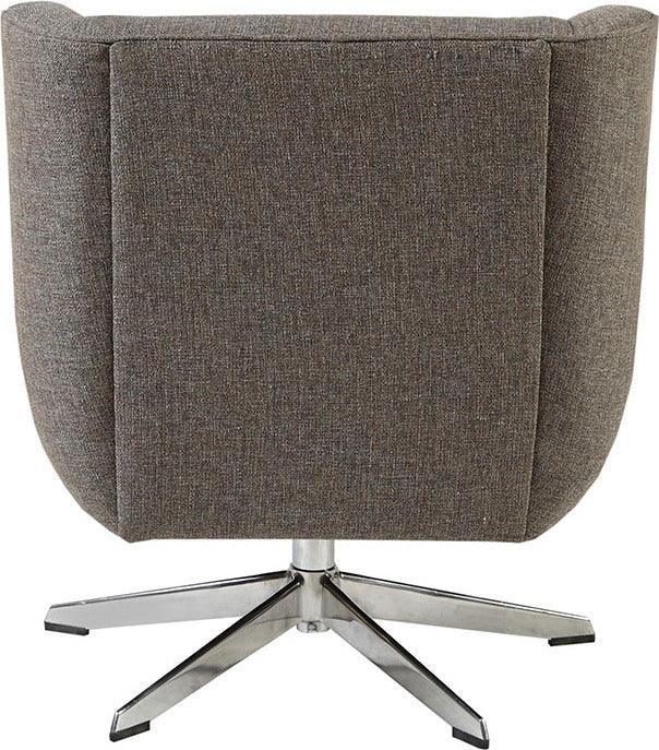 Olliix.com Accent Chairs - Nina Swivel Lounge Chair, Star Based Swivel Brown Multicolor