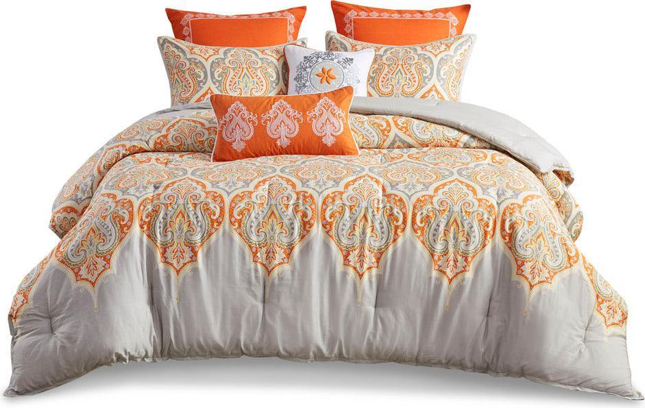 Olliix.com Comforters & Blankets - Nisha King/California King Comforter Set Orange