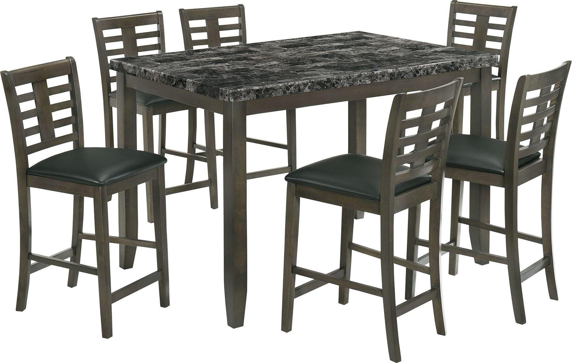 Elements Dining Sets - Nixon 7PC Counter Height Dining Set in Gray