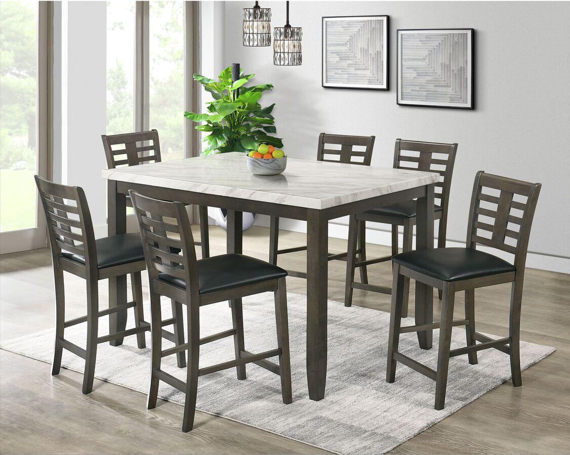 Elements Dining Sets - Nixon 7PC Counter Height Dining Set in White