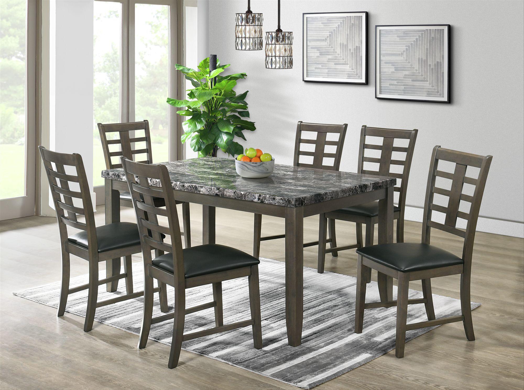 Elements Dining Sets - Nixon 7PC Standard Height Dining Set in Gray