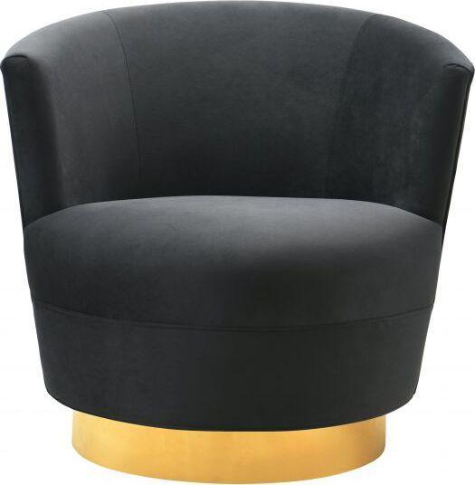 Tov Furniture Accent Chairs - Noah Black Swivel Chair
