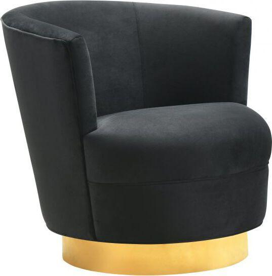 Tov Furniture Accent Chairs - Noah Black Swivel Chair
