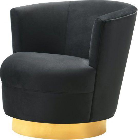 Tov Furniture Accent Chairs - Noah Black Swivel Chair