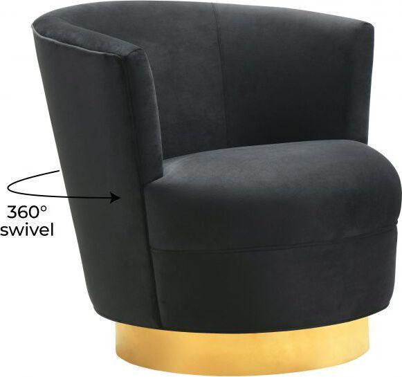 Tov Furniture Accent Chairs - Noah Black Swivel Chair