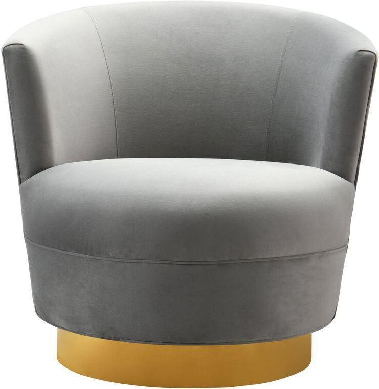 Tov Furniture Accent Chairs - Noah Swivel Chair Gray