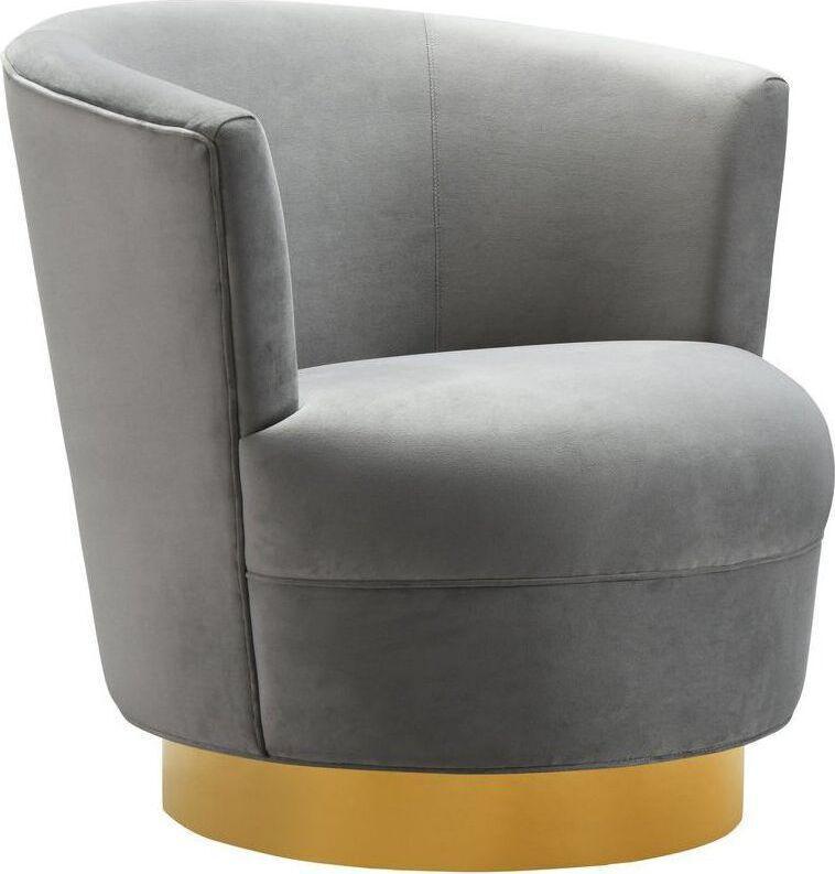Tov Furniture Accent Chairs - Noah Swivel Chair Gray