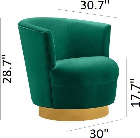 Tov Furniture Accent Chairs - Noah Swivel Chair Green