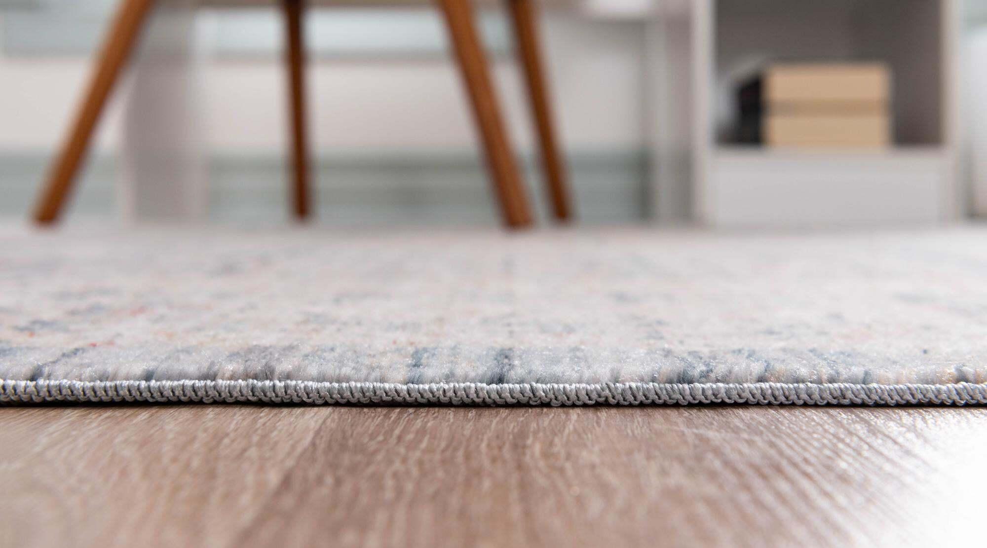 Unique Loom Indoor Rugs - Noble Medalion Border Rectangular 8x10 Rug Blue & Beige