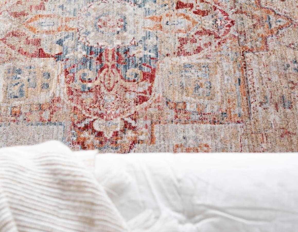 Unique Loom Indoor Rugs - Noble Medallion 10x14 Red & Beige