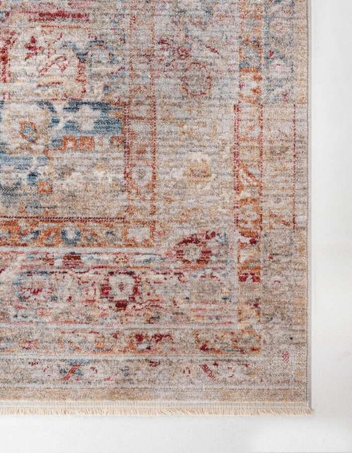 Unique Loom Indoor Rugs - Noble Medallion 10x14 Red & Beige