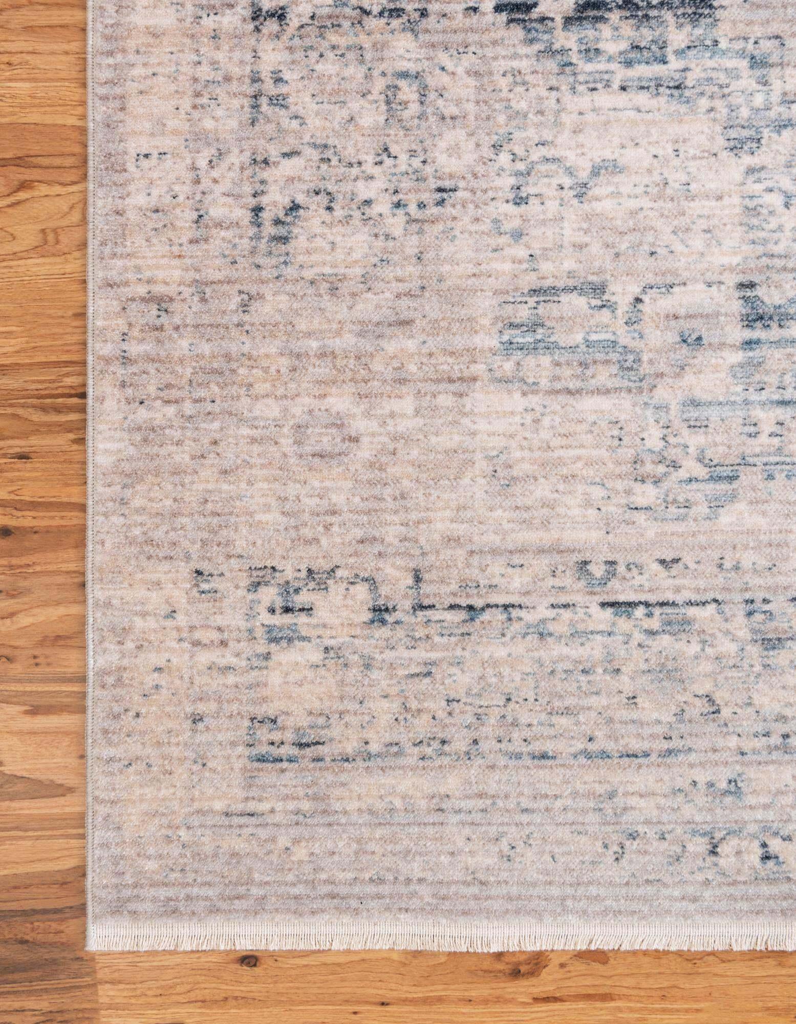 Unique Loom Indoor Rugs - Noble Medallion Rectangular 8x10 Rug Blue & Beige