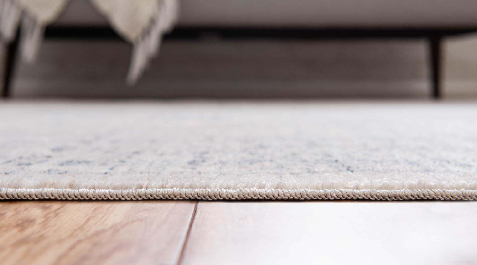 Unique Loom Indoor Rugs - Noble Medallion Rectangular 8x10 Rug Gray & Blue