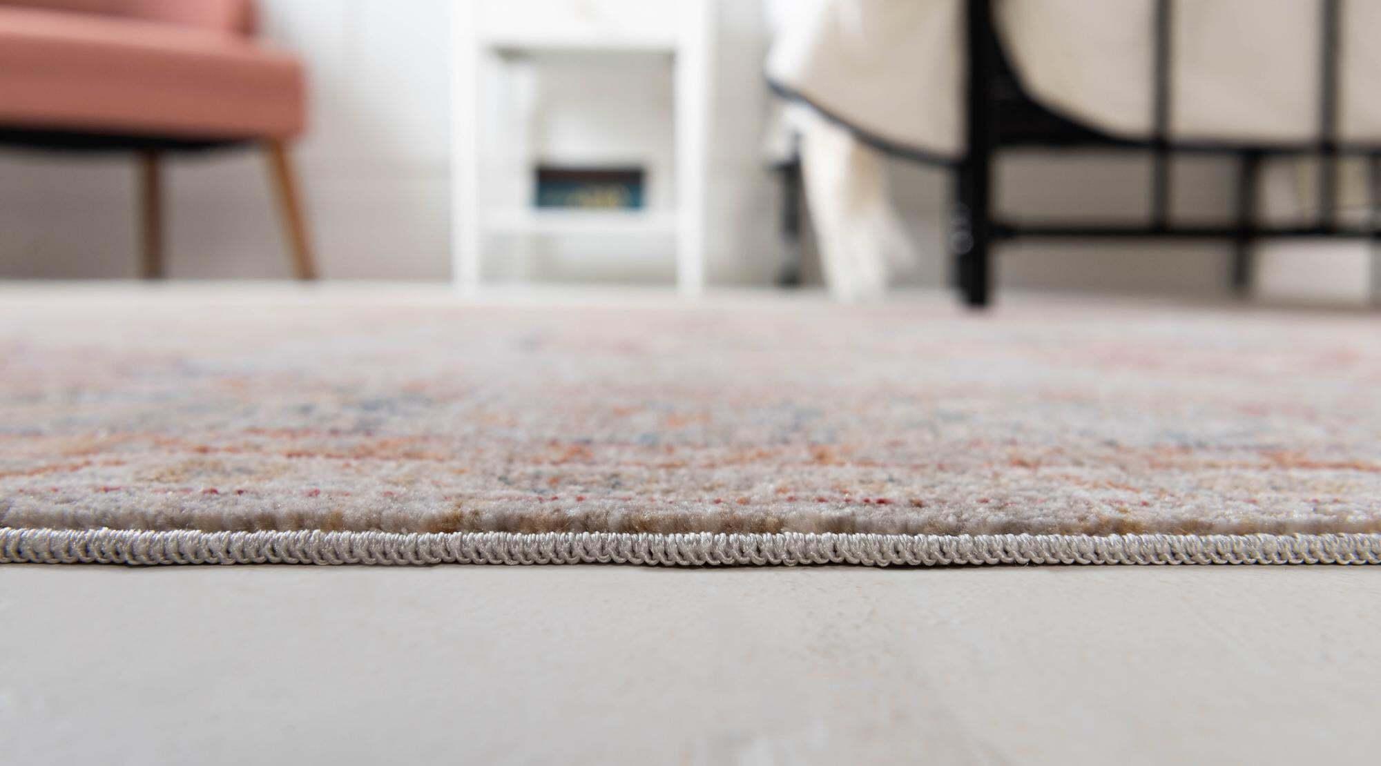 Unique Loom Indoor Rugs - Noble Medallion Rectangular 8x10 Rug Red & Beige