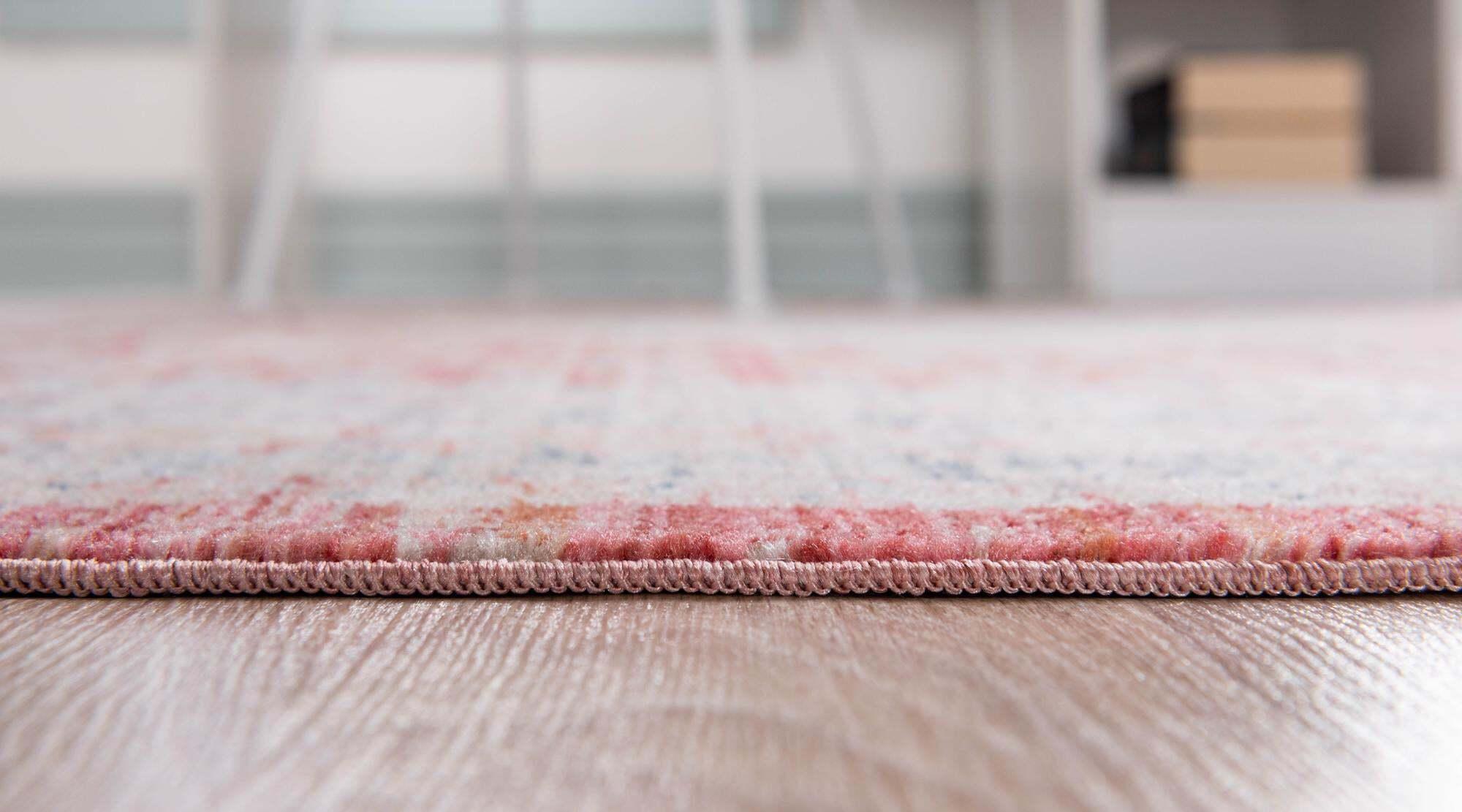 Unique Loom Indoor Rugs - Noble Rectangular 8x10 Rug Red & Beige
