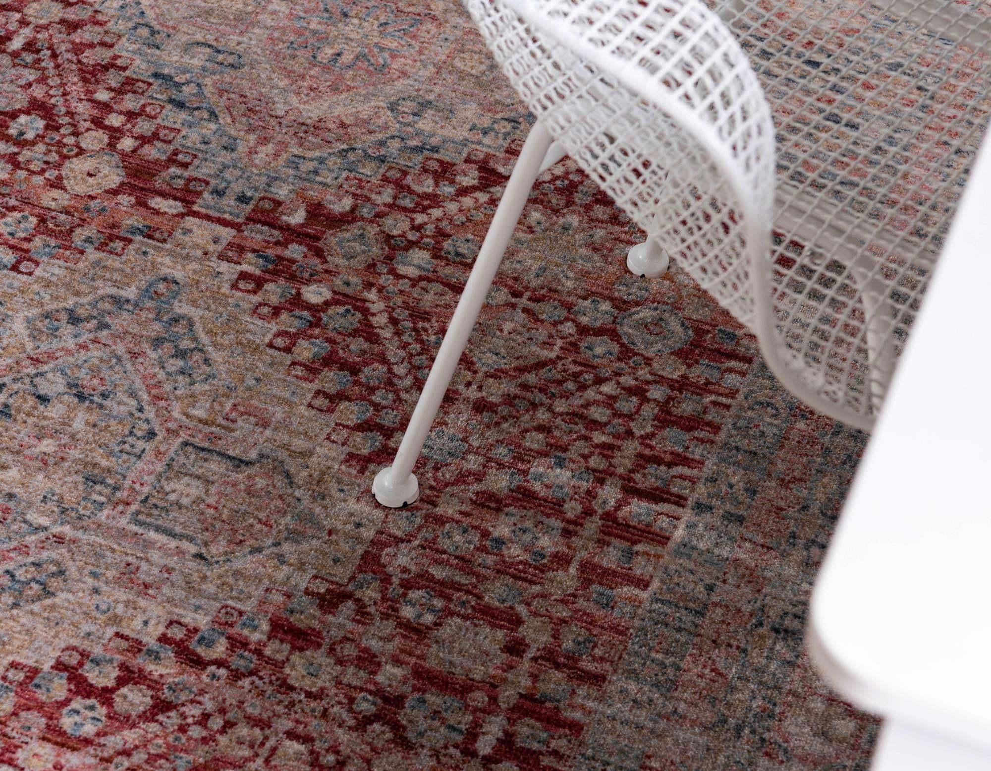 Unique Loom Indoor Rugs - Noble Rectangular 8x10 Rug Red & Beige