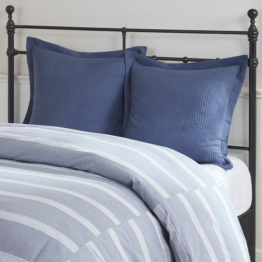 Olliix.com Comforters & Blankets - Noble Transitional Cotton Comforter Set Blue Queen