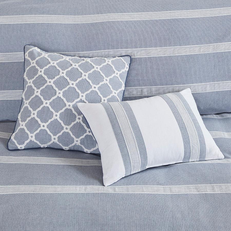 Olliix.com Comforters & Blankets - Noble Transitional Cotton Comforter Set Blue Queen