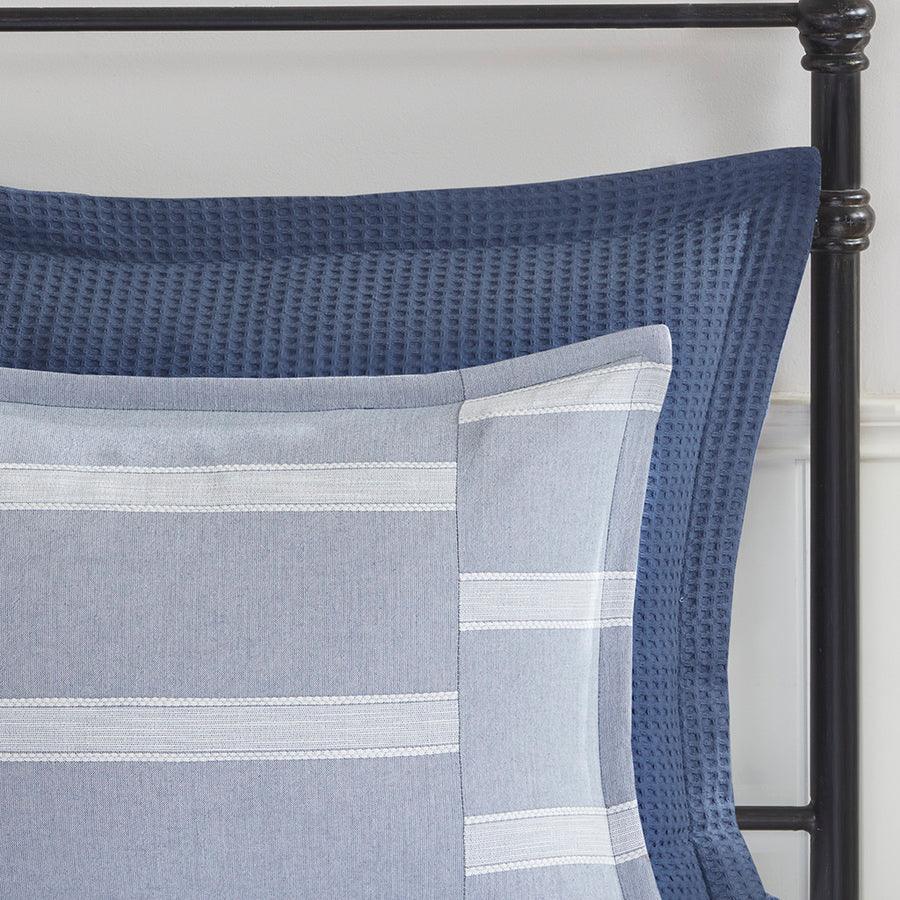 Olliix.com Comforters & Blankets - Noble Transitional Cotton Comforter Set Blue Queen