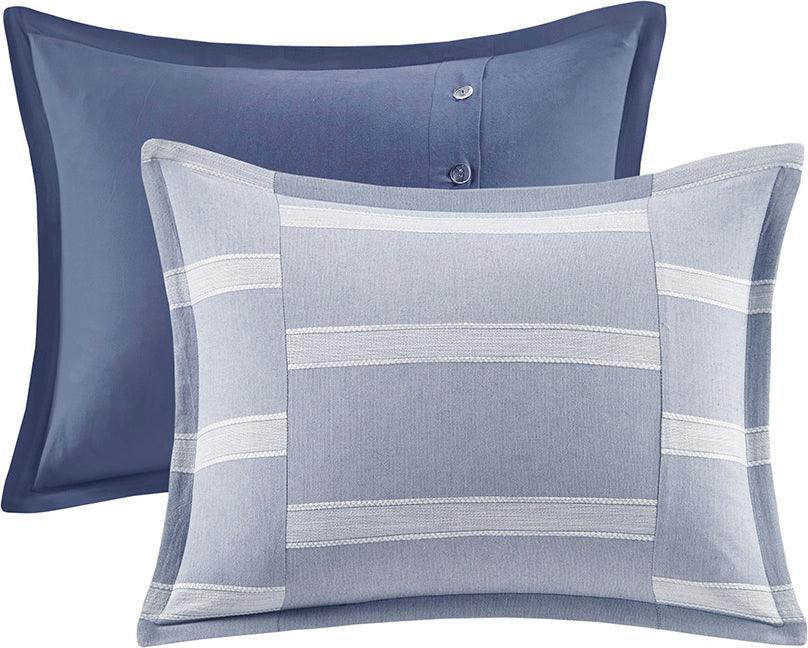 Olliix.com Comforters & Blankets - Noble Transitional Cotton Comforter Set Blue Queen