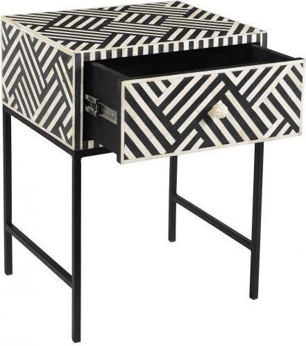 Tov Furniture Side & End Tables - Noire Bone Inlay Side Table