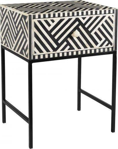 Tov Furniture Side & End Tables - Noire Bone Inlay Side Table