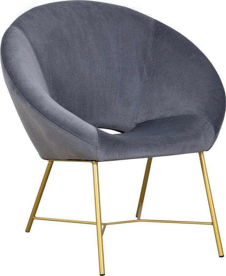 Tov Furniture Chairs - Nolan Grey Velvet Chair Gray