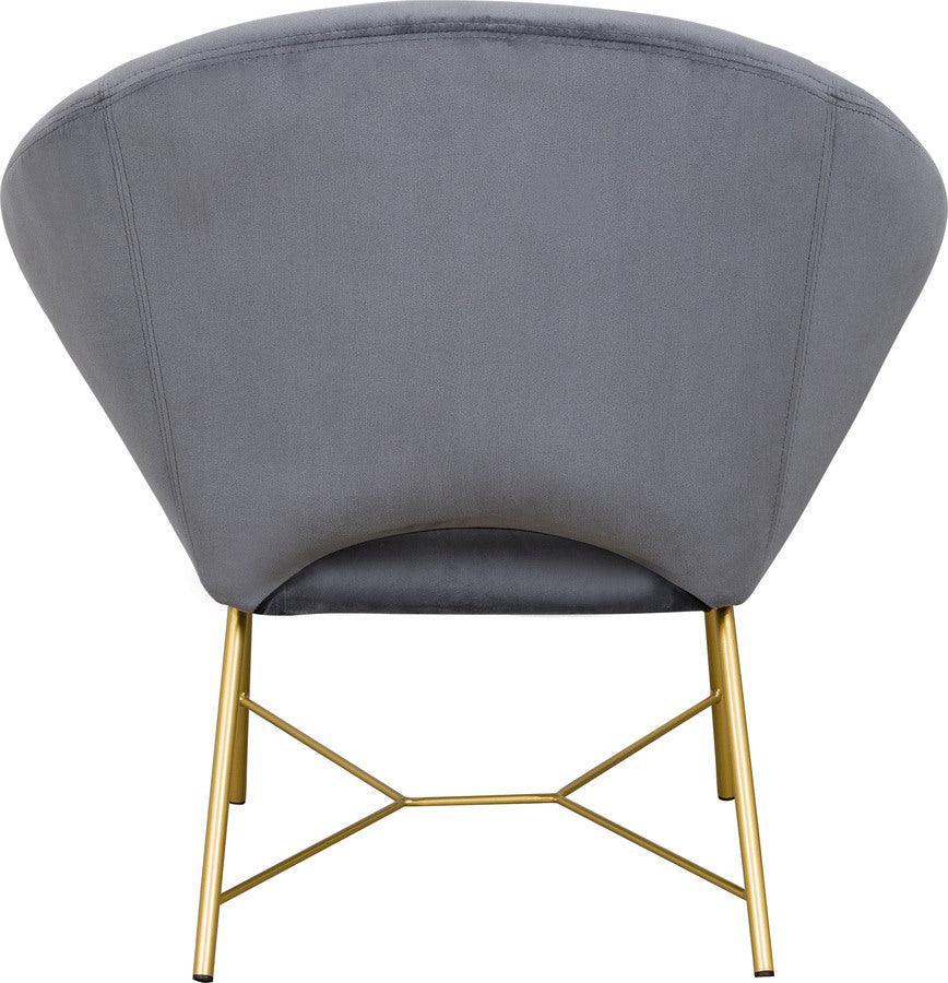 Tov Furniture Chairs - Nolan Grey Velvet Chair Gray
