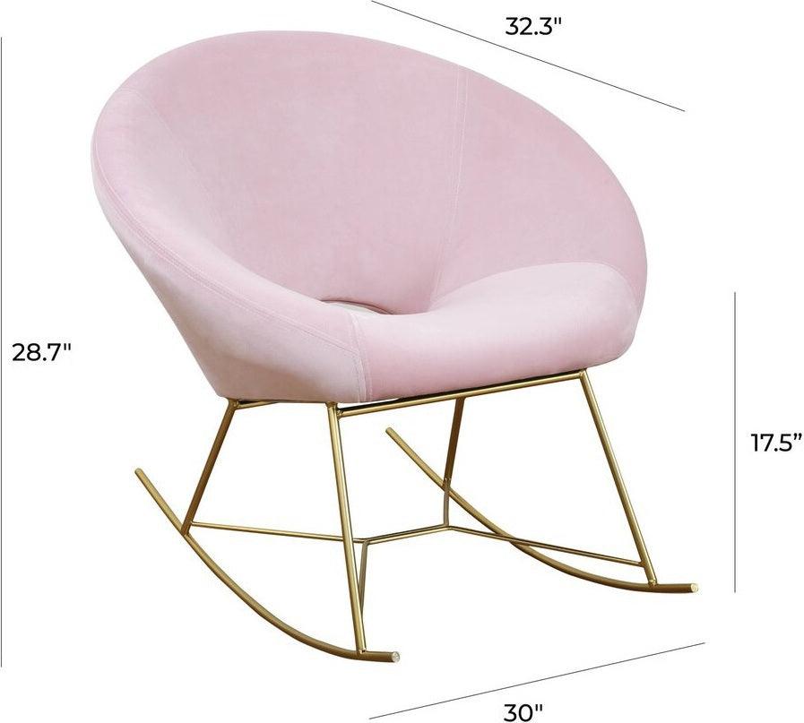 Tov Furniture Accent Chairs - Nolan Rocking Chair Blush