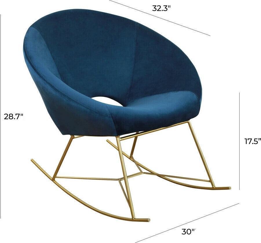 Tov Furniture Accent Chairs - Nolan Rocking Chair Navy