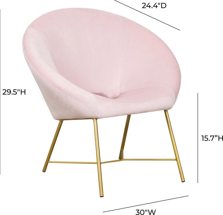 Tov Furniture Accent Chairs - Nolan Velvet Chair Blush