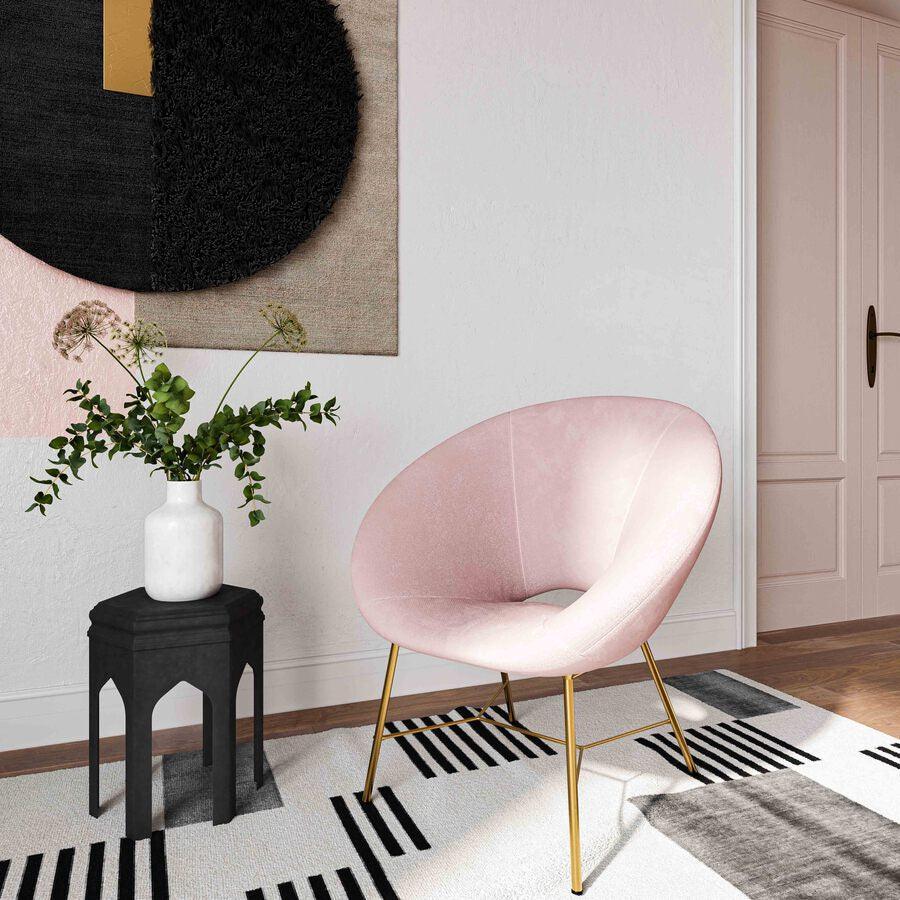 Tov Furniture Accent Chairs - Nolan Velvet Chair Blush