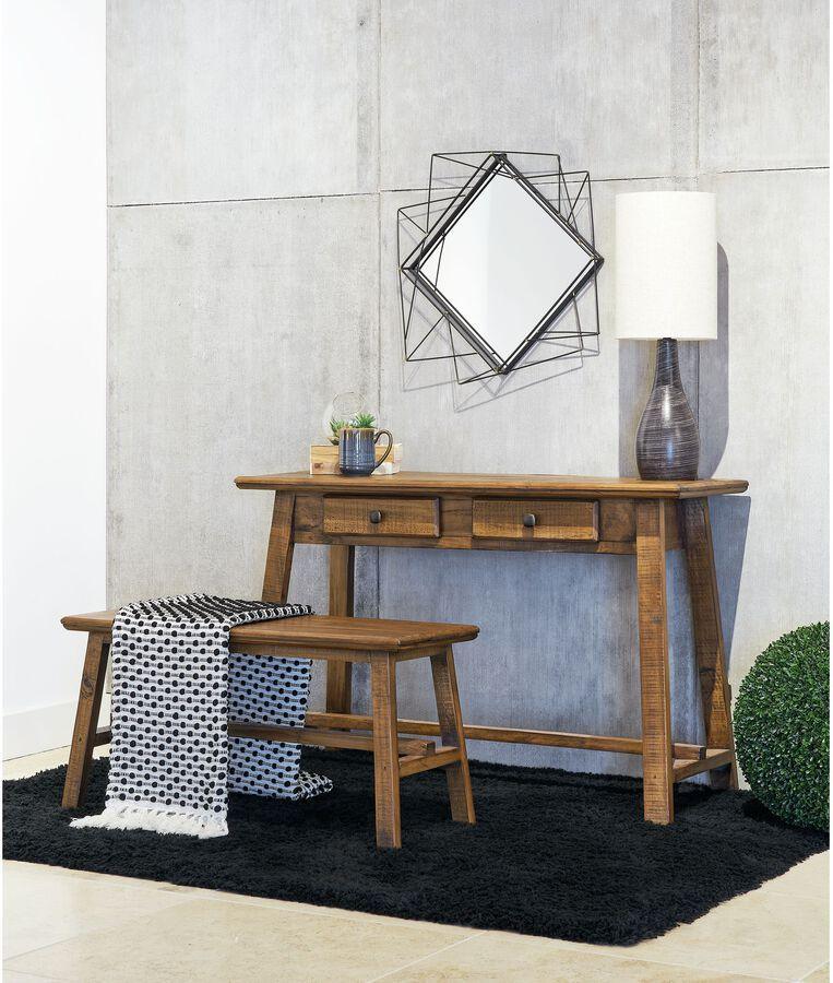 Elements Living Room Sets - Nora Console Table with Bench in Latte Latte