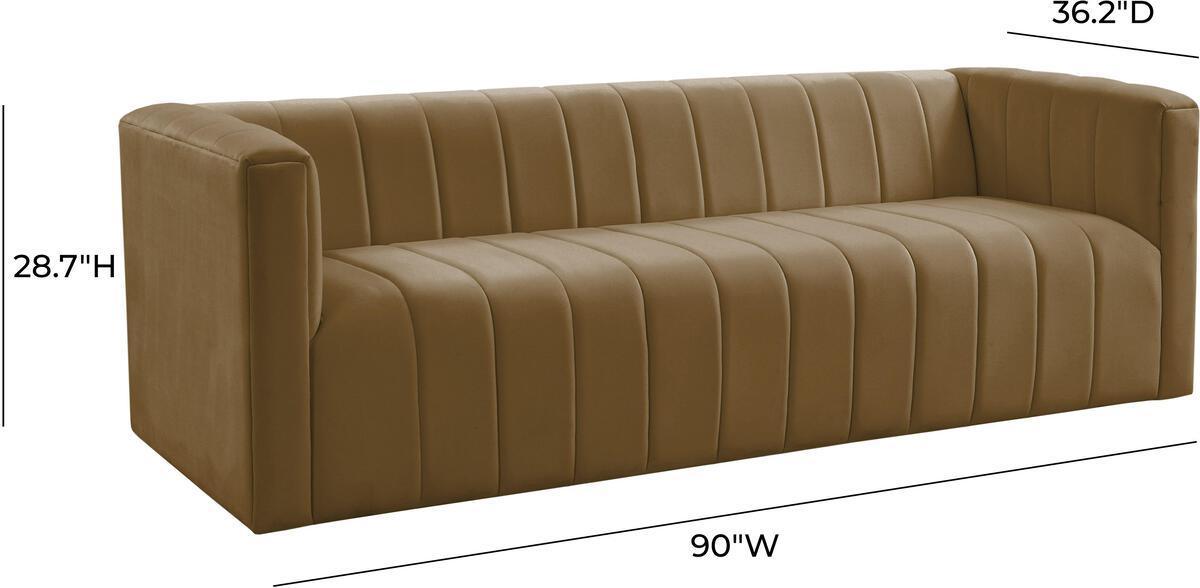 Tov Furniture Sofas & Couches - Norah Cognac Velvet Sofa Cognac