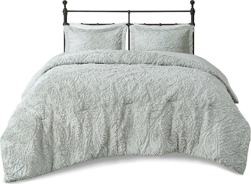 Olliix.com Comforters & Blankets - Norfolk Coastal Ultra Plush Comforter Mini Set Gray Full/Queen