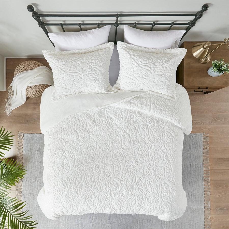 Olliix.com Comforters & Blankets - Norfolk King Ultra Plush Transitional Comforter Mini Set Ivory