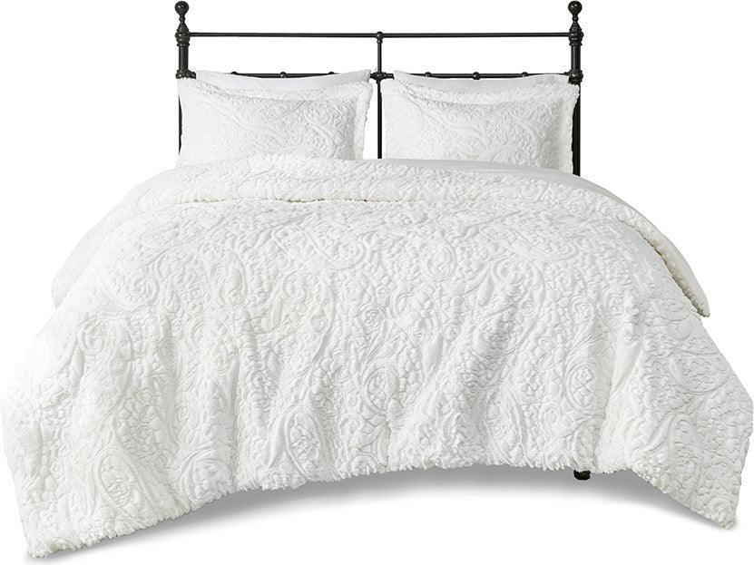 Olliix.com Comforters & Blankets - Norfolk King Ultra Plush Transitional Comforter Mini Set Ivory
