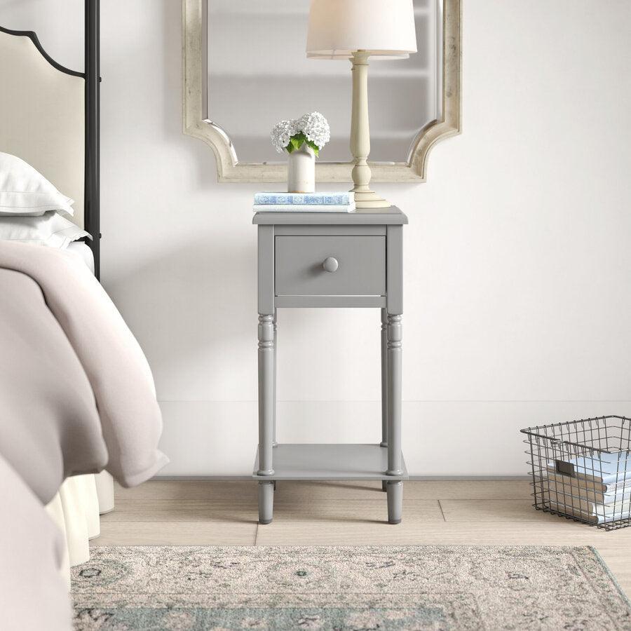 Elements Nightstands & Side Tables - Nova Nightstand with USB in Grey
