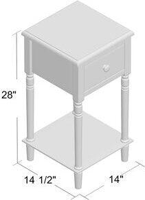 Elements Nightstands & Side Tables - Nova Nightstand with USB in White