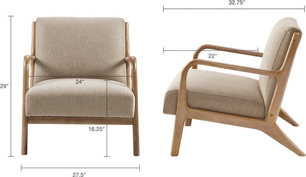 Olliix.com Accent Chairs - Novak Lounge Chair Taupe